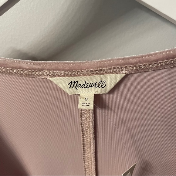 Madewell | velvet blush pink dress - Picture 4 of 14